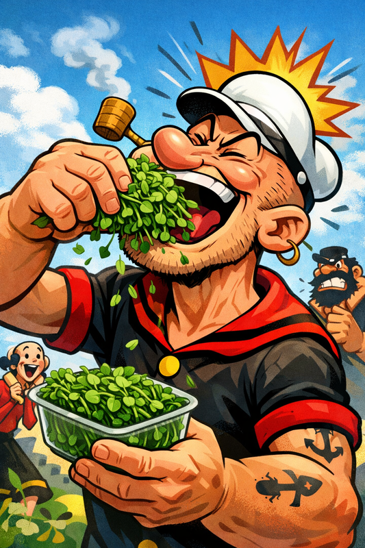 What If Popeye Ate Spinach Microgreens Instead?