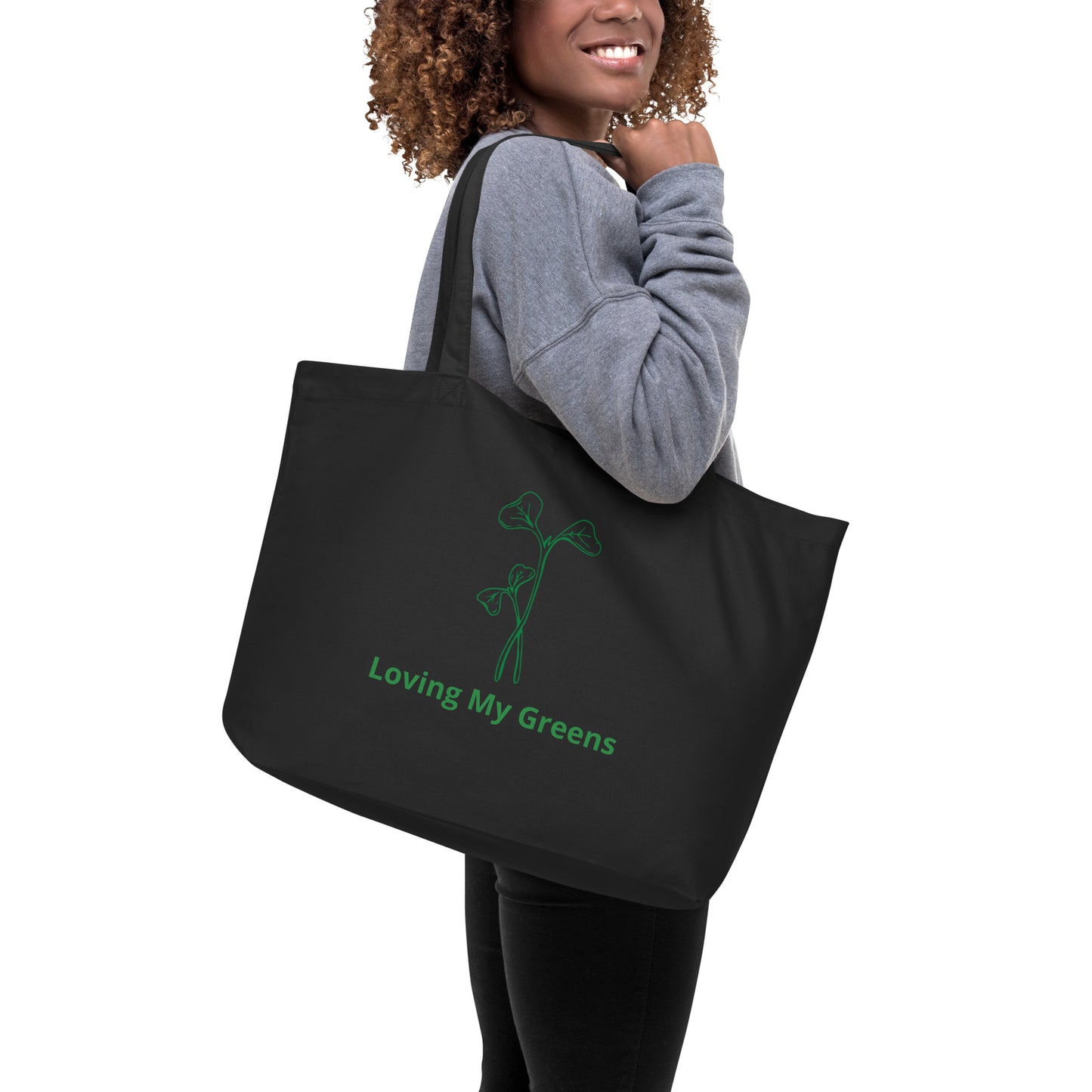 Large Eco Tote Bag - Loving My Greens