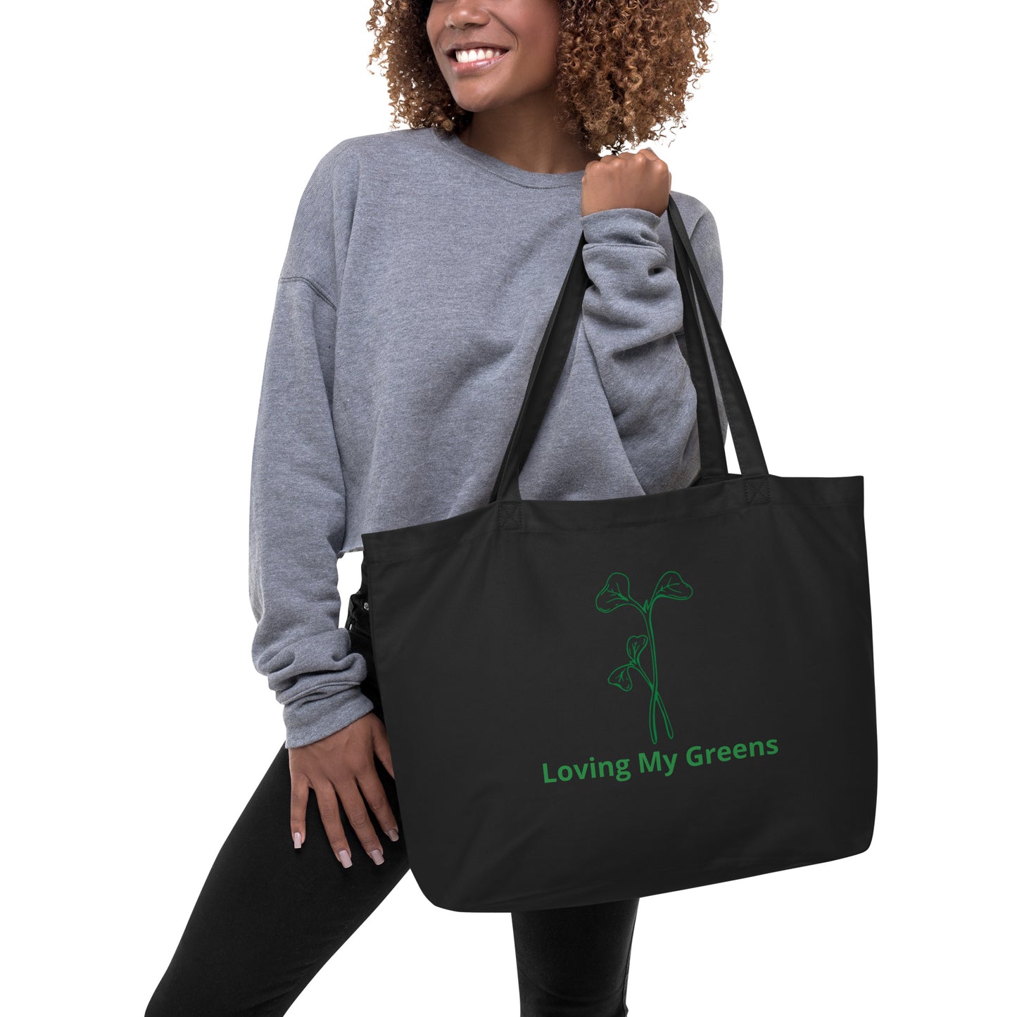 Large Eco Tote Bag - Loving My Greens