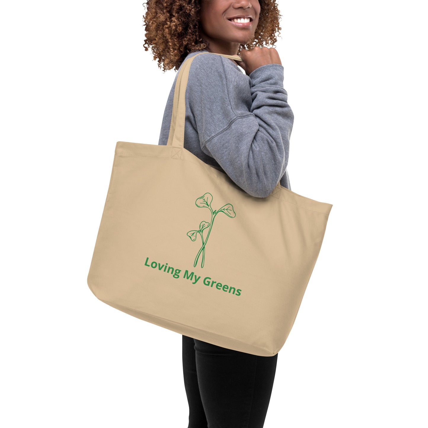 Large Eco Tote Bag - Loving My Greens