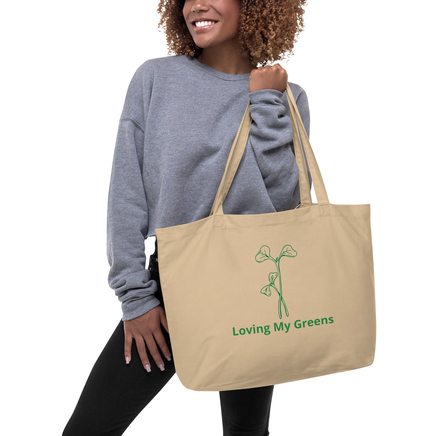 Large Eco Tote Bag - Loving My Greens